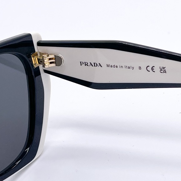 NEW PRADA PR15WS 09Q5S0 WOMEN’S SUNGLASSES PRADA SPR 15W BLACK WHITE PR 15WS - Picture 13 of 14